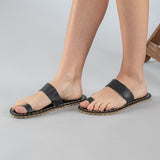 Black Barefoot Thong Sandals from Atlantis Handmade Shoes