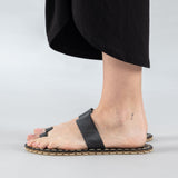 Black Barefoot Thong Sandals from Atlantis Handmade Shoes