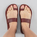 Red Barefoot Thong Sandals from Atlantis Handmade Shoes