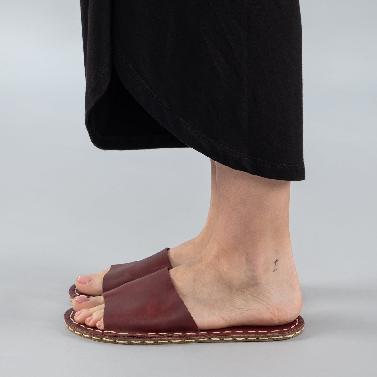 Red Barefoot Slide Sandals from Atlantis Handmade Shoes