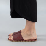 Red Barefoot Slide Sandals from Atlantis Handmade Shoes