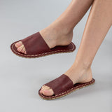 Red Barefoot Slide Sandals from Atlantis Handmade Shoes