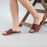 Red Barefoot Slide Sandals from Atlantis Handmade Shoes