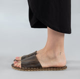 Coffee Barefoot Slide Sandals from Atlantis Handmade Shoes