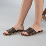 Coffee Barefoot Slide Sandals from Atlantis Handmade Shoes