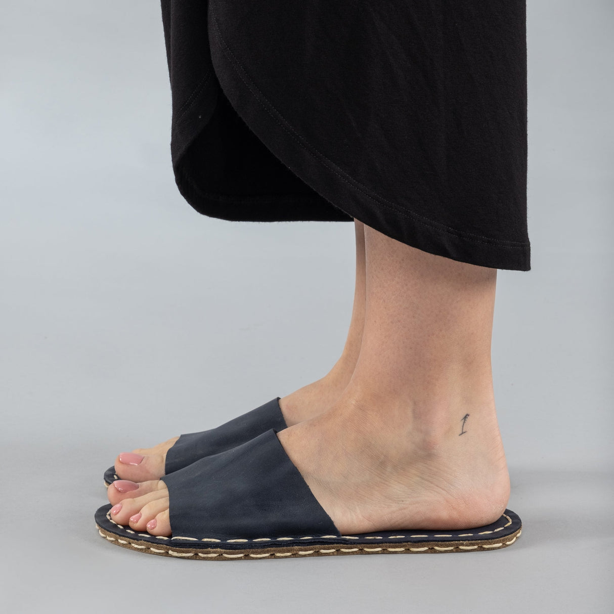 Blue Barefoot Slide Sandals from Atlantis Handmade Shoes