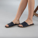 Blue Barefoot Slide Sandals from Atlantis Handmade Shoes