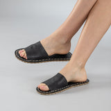 Black Barefoot Slide Sandals from Atlantis Handmade Shoes