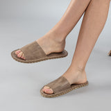 Tan Barefoot Slide Sandals from Atlantis Handmade Shoes