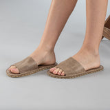 Tan Barefoot Slide Sandals from Atlantis Handmade Shoes