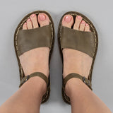 Green Opened Toe Barefoot Sandals from Atlantis Handmade Shoes