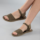 Green Opened Toe Barefoot Sandals from Atlantis Handmade Shoes