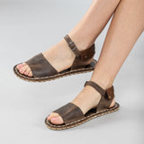 Coffee Opened Toe Barefoot Sandals from Atlantis Handmade Shoes