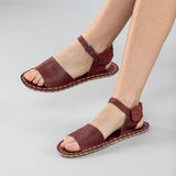 Red Opened Toe Barefoot Sandals from Atlantis Handmade Shoes