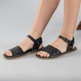 Black Opened Toe Barefoot Sandals from Atlantis Handmade Shoes