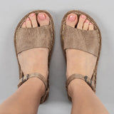 Tan Opened Toe Barefoot Sandals from Atlantis Handmade Shoes