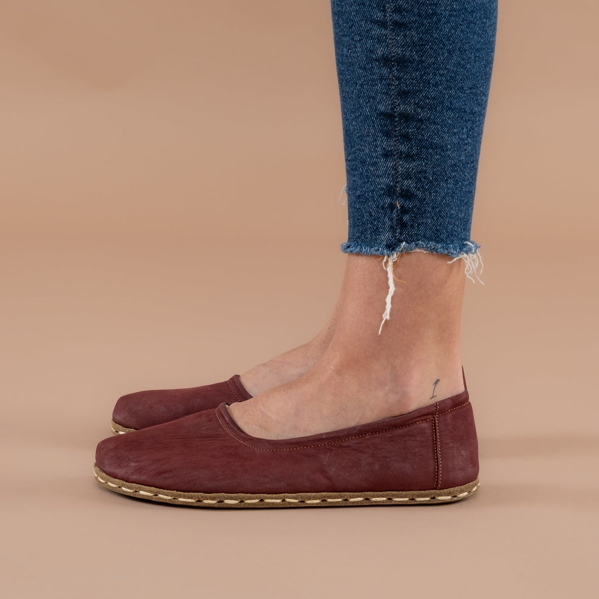Burgundy Barefoot Ballet Flats from Atlantis Handmade Shoes