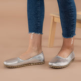 Silver Barefoot Ballet Flats from Atlantis Handmade Shoes