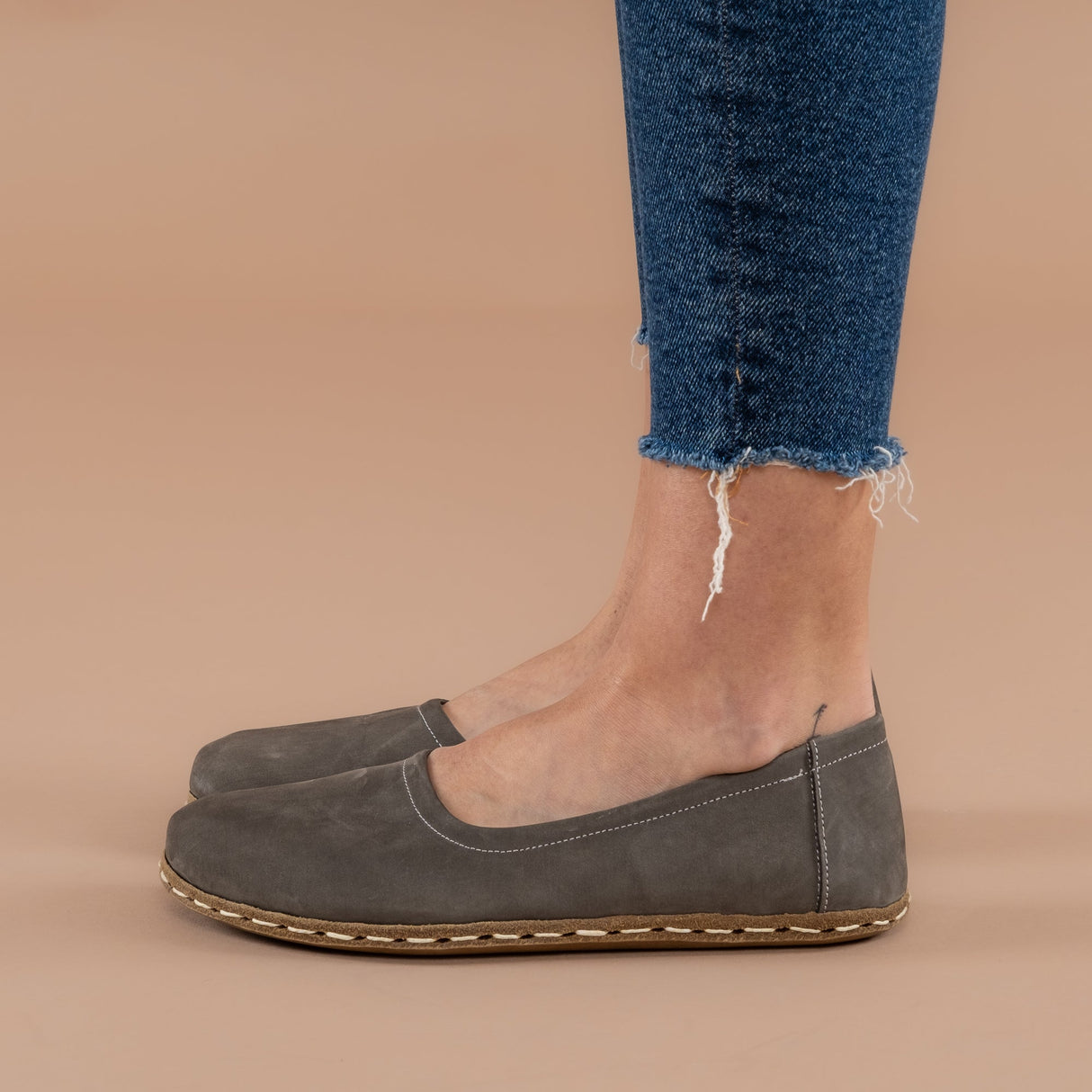 Gray Barefoot Ballet Flats from Atlantis Handmade Shoes