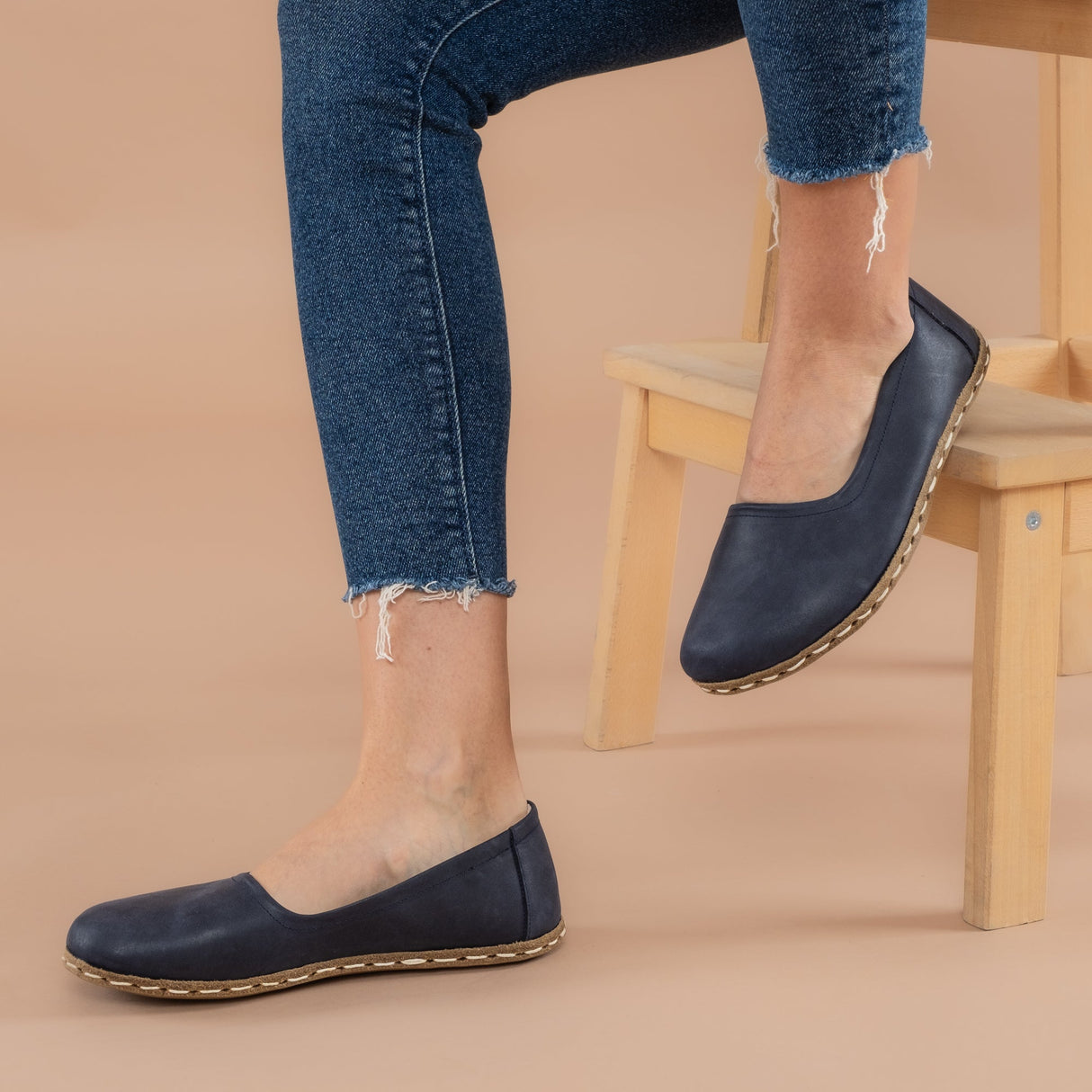 Blue Barefoot Ballet Flats from Atlantis Handmade Shoes