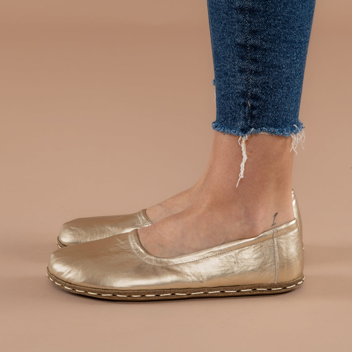 Gold Barefoot Ballet Flats from Atlantis Handmade Shoes