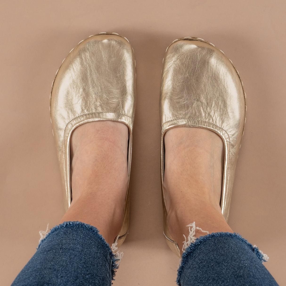 Gold Barefoot Ballet Flats from Atlantis Handmade Shoes
