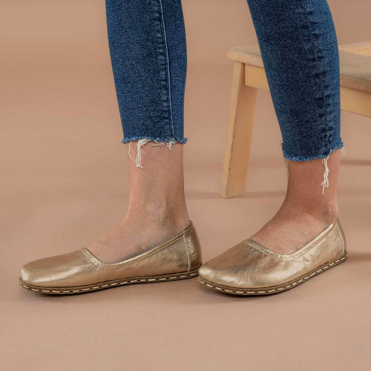 Gold Barefoot Ballet Flats from Atlantis Handmade Shoes