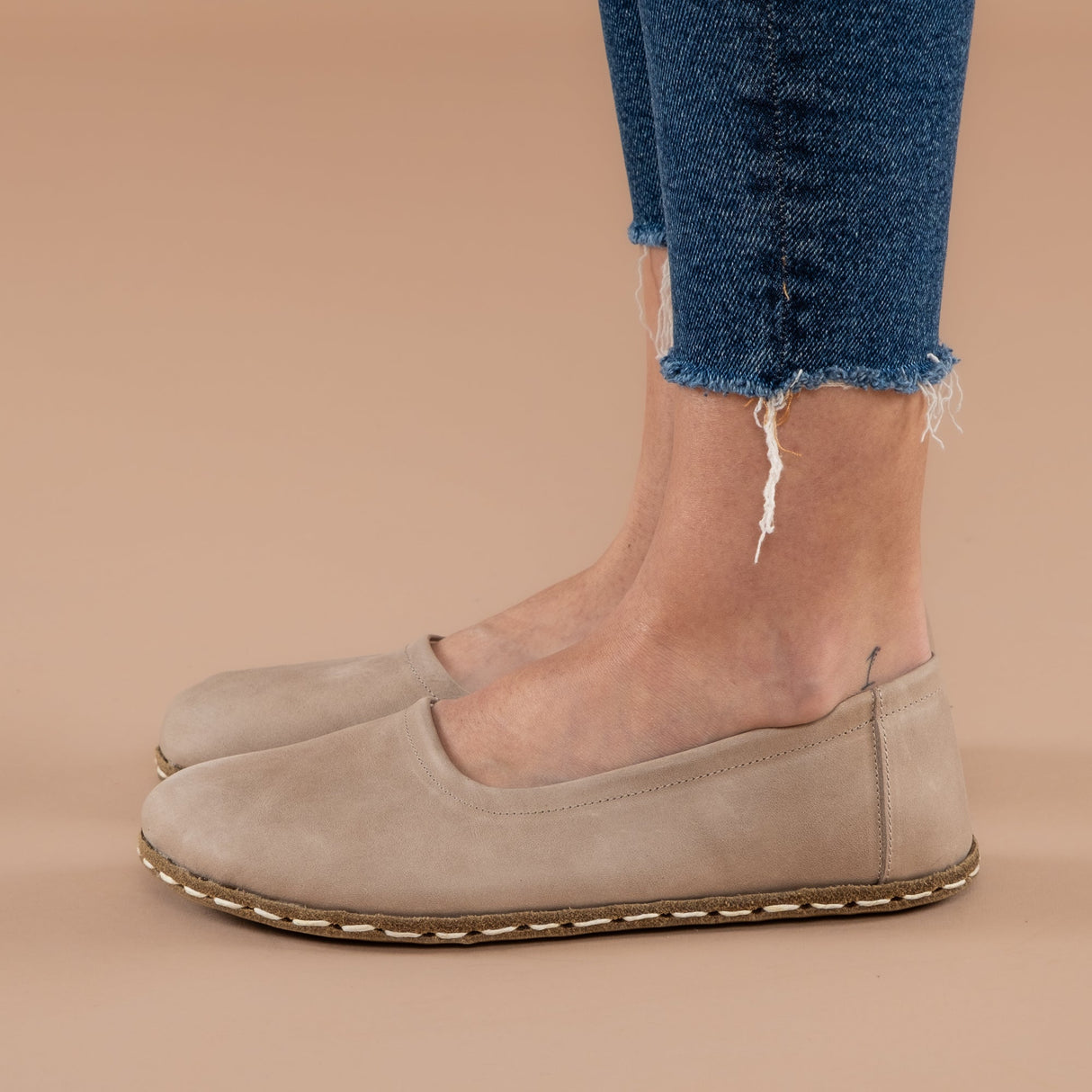 Tan Barefoot Ballet Flats from Atlantis Handmade Shoes