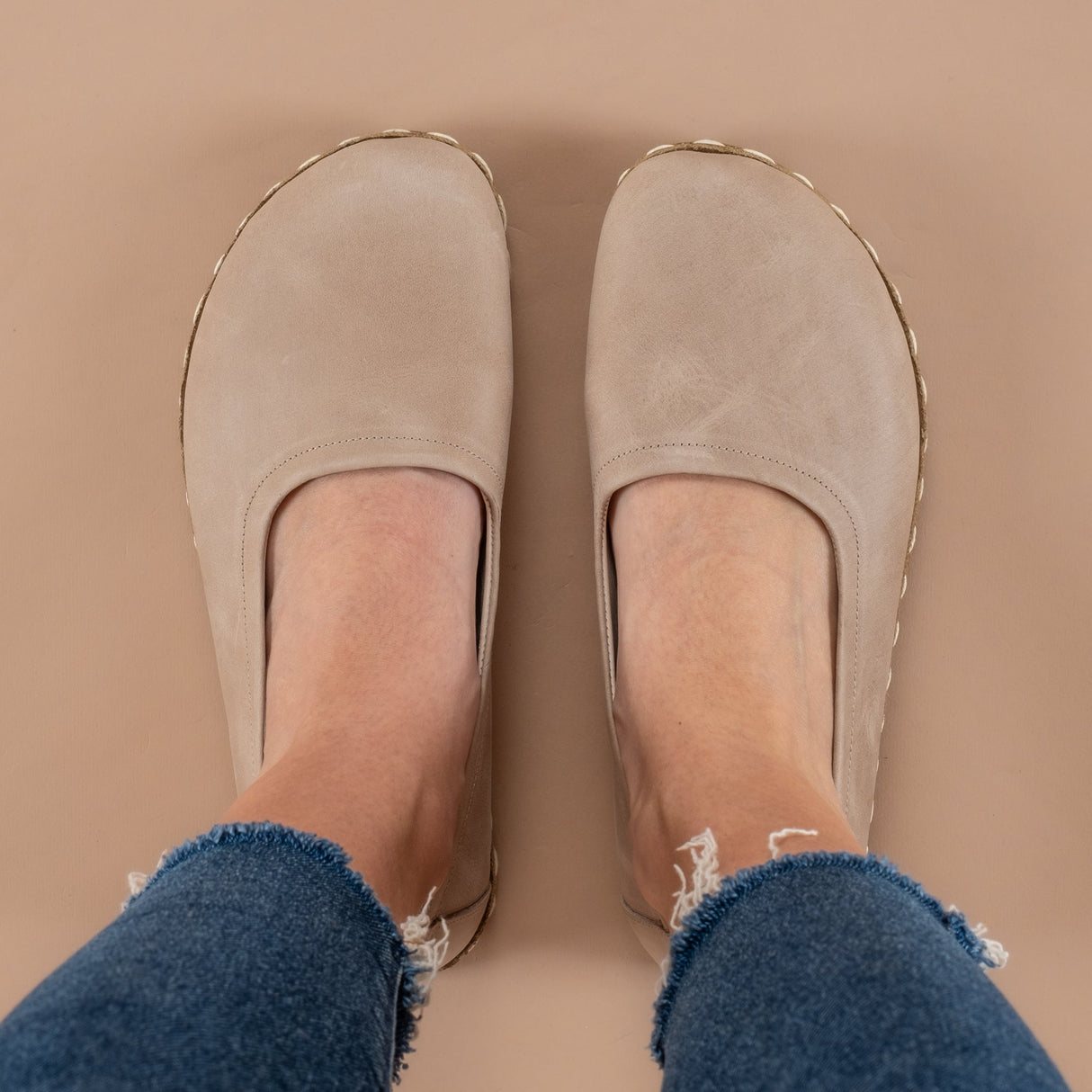Tan Barefoot Ballet Flats from Atlantis Handmade Shoes