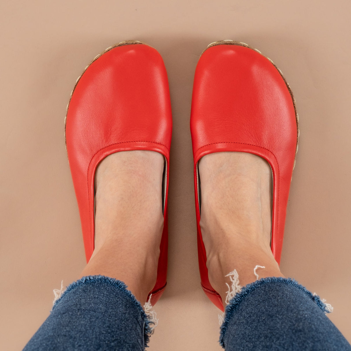 Red Barefoot Ballet Flats from Atlantis Handmade Shoes