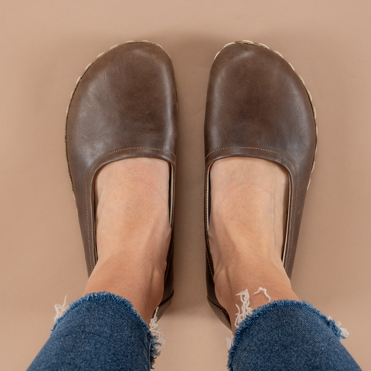 Coffee Brown Barefoot Ballet Flats from Atlantis Handmade Shoes