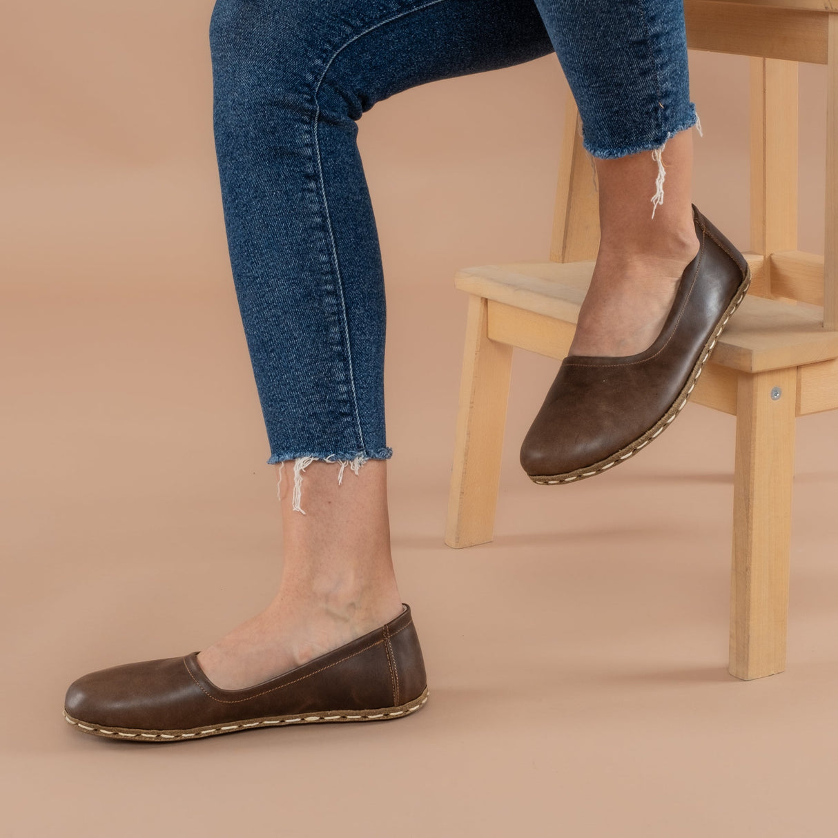 Coffee Brown Barefoot Ballet Flats from Atlantis Handmade Shoes