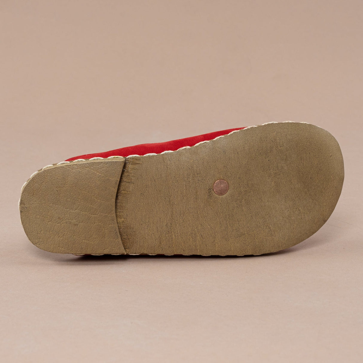 Women's Red Barefoot Slippers from Atlantis Handmade Shoes