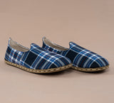 Women's Blue Plaid Barefoots from Atlantis Handmade Shoes