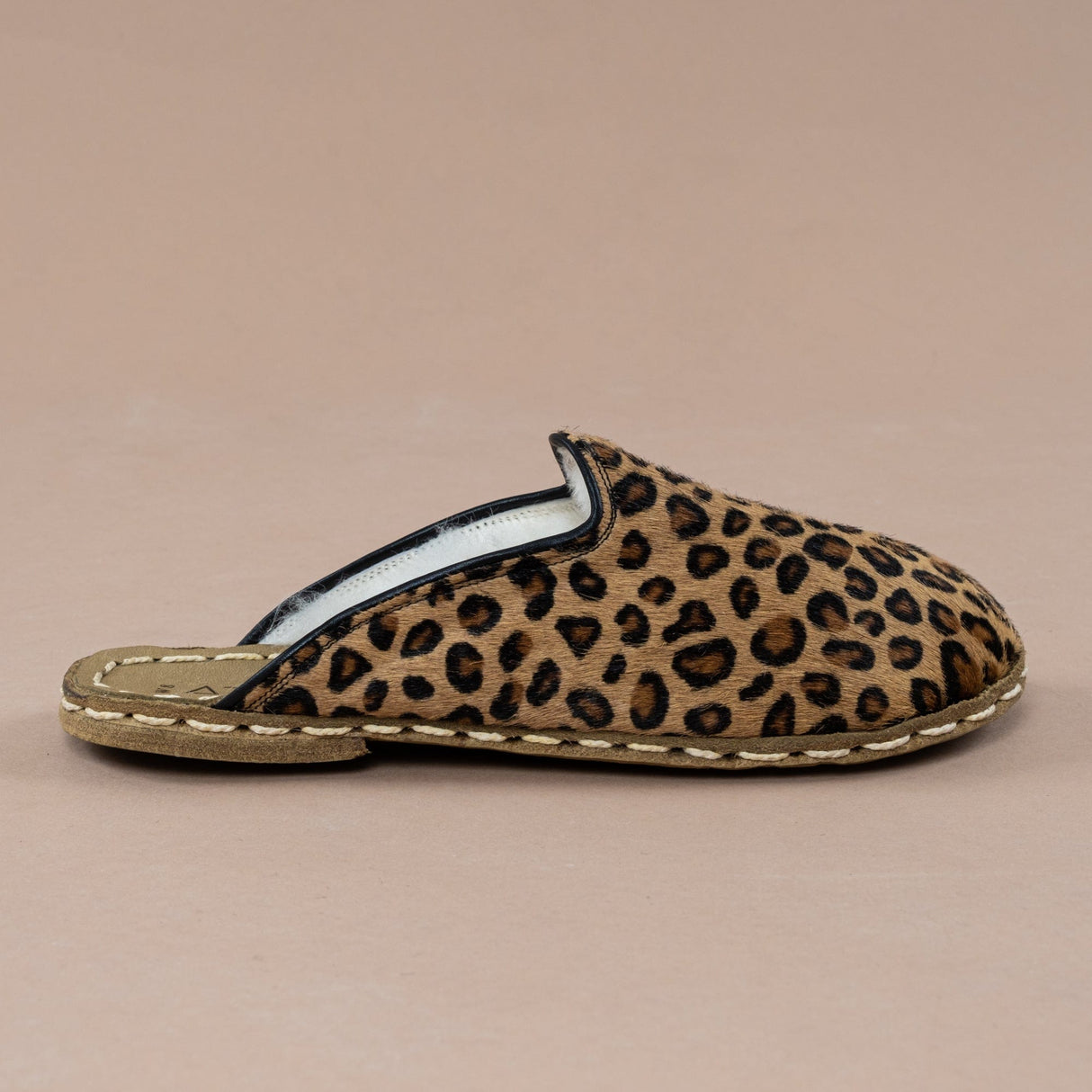 Men's Leopard Barefoot Shearlings from Atlantis Handmade Shoes