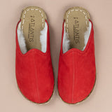 Men's Red Barefoot Shearlings from Atlantis Handmade Shoes