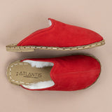 Men's Red Barefoot Shearlings from Atlantis Handmade Shoes