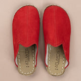Women's Red Barefoot Slippers from Atlantis Handmade Shoes