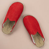 Women's Red Barefoot Slippers from Atlantis Handmade Shoes