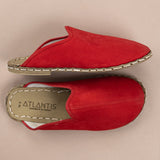 Women's Red Barefoot Slippers from Atlantis Handmade Shoes