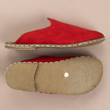 Men's Red Barefoot Slippers From Atlantis Handmade Shoes