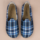 Women's Blue Plaid Barefoots from Atlantis Handmade Shoes