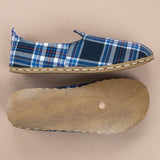 Women's Blue Plaid Barefoots from Atlantis Handmade Shoes