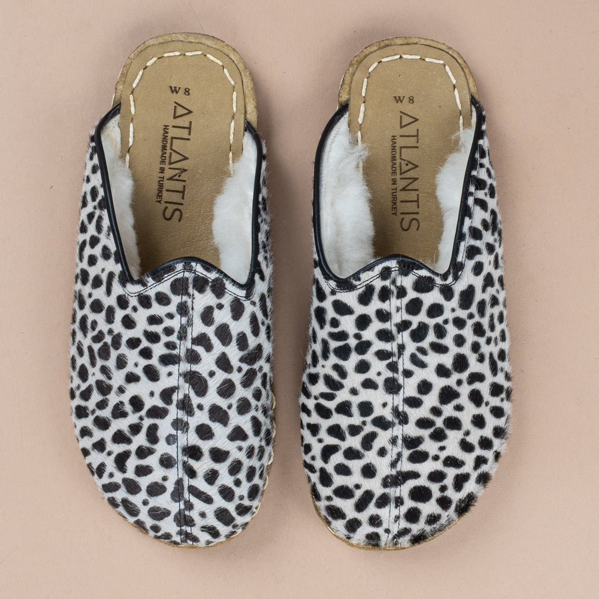 Women's Polka Dots Barefoot Shearlings from Atlantis Handmade Shoes