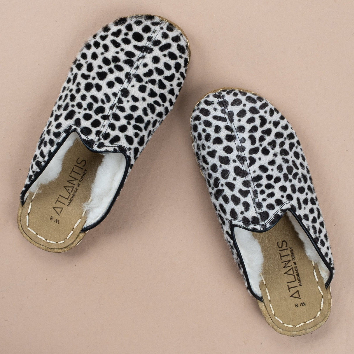 Women's Polka Dots Barefoot Shearlings from Atlantis Handmade Shoes