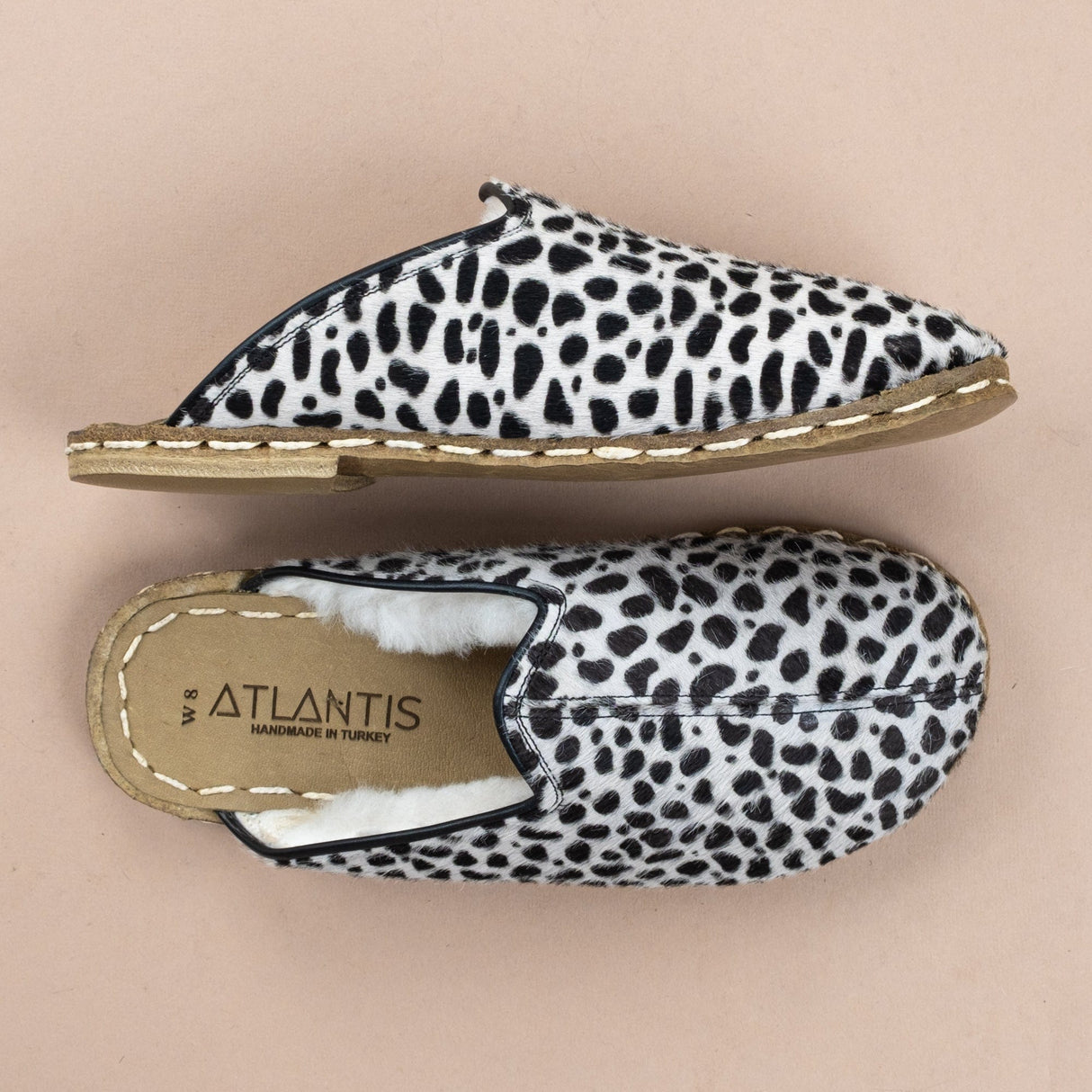 Women's Polka Dots Barefoot Shearlings from Atlantis Handmade Shoes