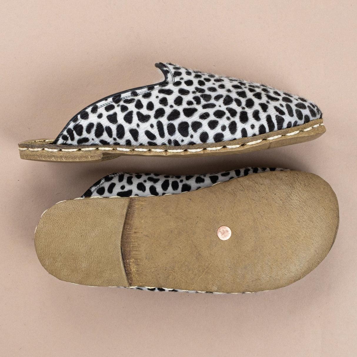 Women's Polka Dots Barefoot Shearlings from Atlantis Handmade Shoes