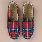 Men's Red Plaid Barefoots from Atlantis Handmade Shoes