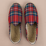 Women's Red Plaid Barefoots from Atlantis Handmade Shoes