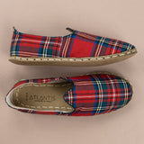Men's Red Plaid Barefoots from Atlantis Handmade Shoes